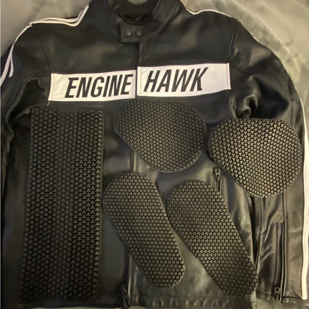 Motorcycle Leather Jacket Engine Hawk Biker - Picture 6 of 7